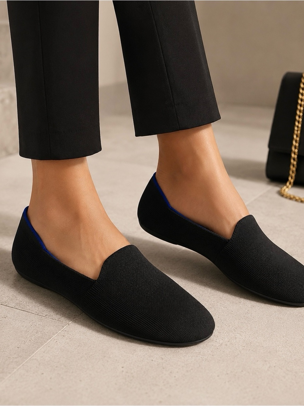 Rothy's Black Knit Slip-On Loafers for Men